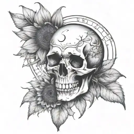 Sunflower Skull Moon