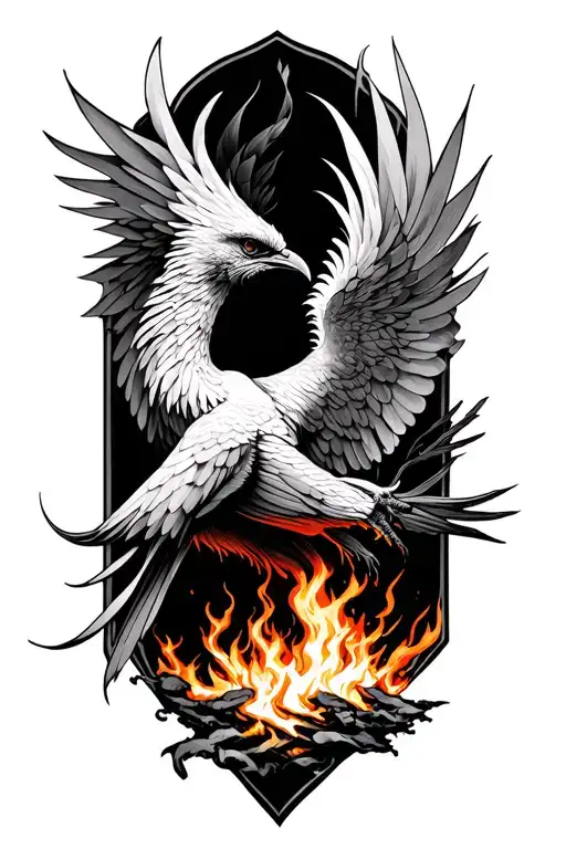 Phenix Bird Rising From The Ashes