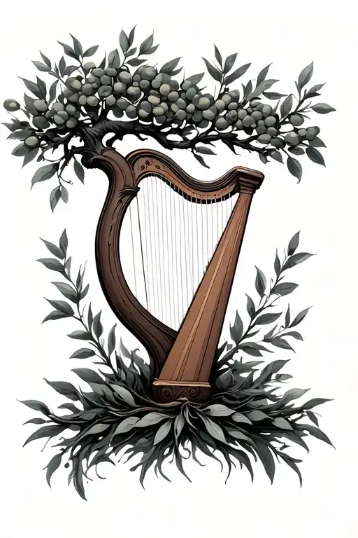 Olive Tree And Harp Surrounded