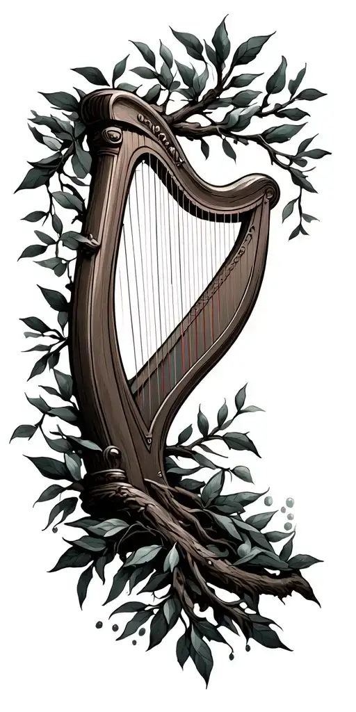 Olive Tree And Harp Surrounded