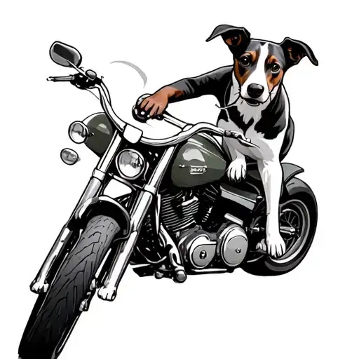 Jack Russell Dog Riding Motorcycles