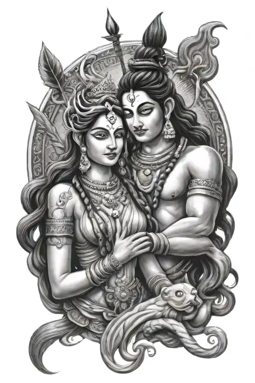 Lord Shiva And Parvati Love Aura