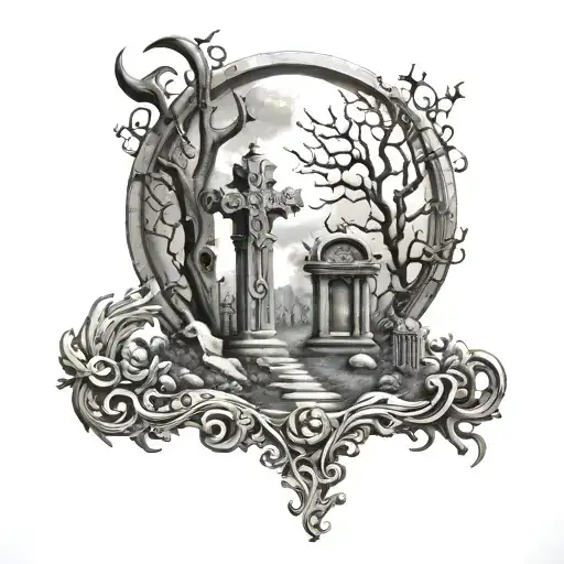 Cemetery Moon Sculptures