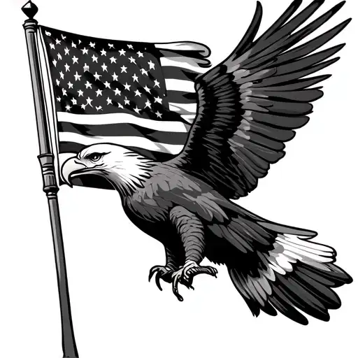 Eagle American Flag Waving
