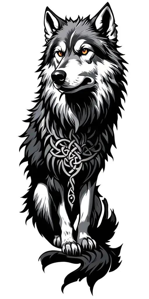 Celtic Wolf Surrounded