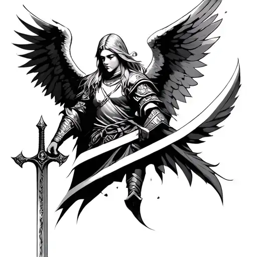 Warrior Angel Holding A Sword