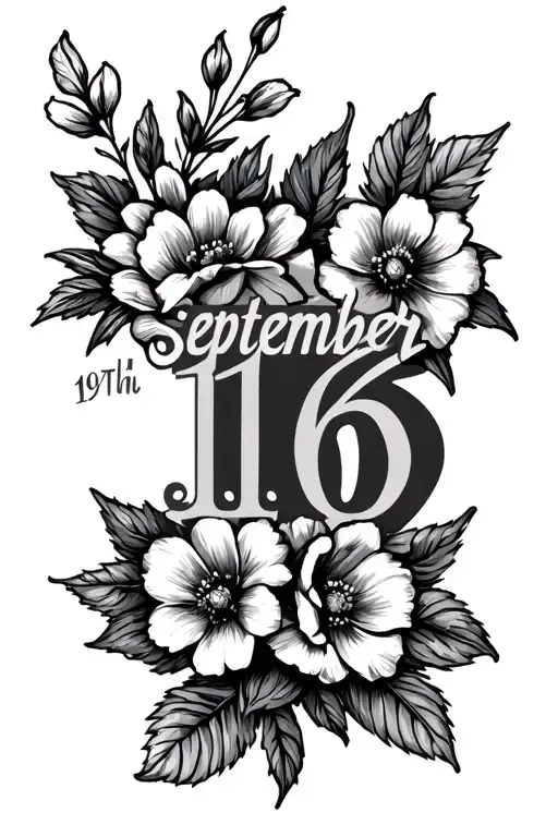 September 16Th 1970 In Roman Numerals With Flowers Around It