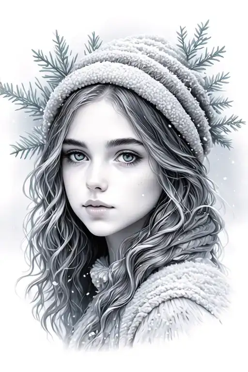 Emilia With A Snowy Background Representing New Life