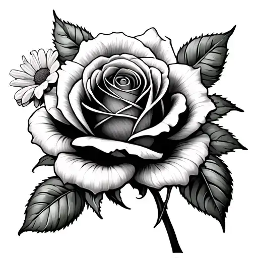 Rose Flower With Marigold Daisy Daffodil Lily