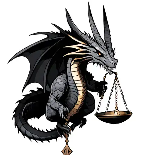 Dragon Scorpio Anubis Holding The Balance