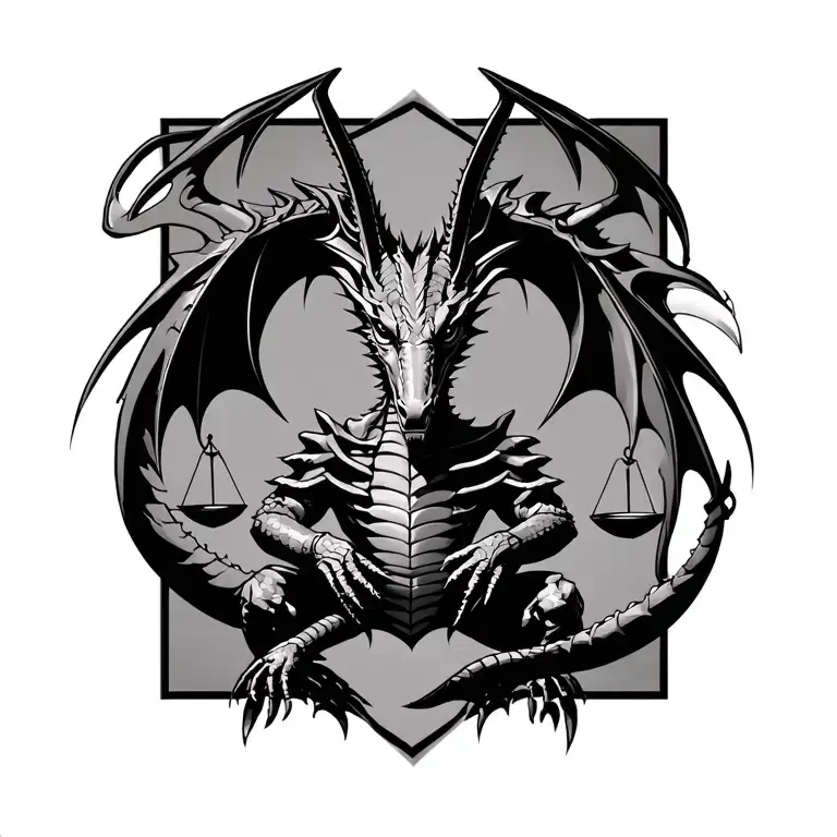 Dragon Scorpio Anubis Holding The Balance