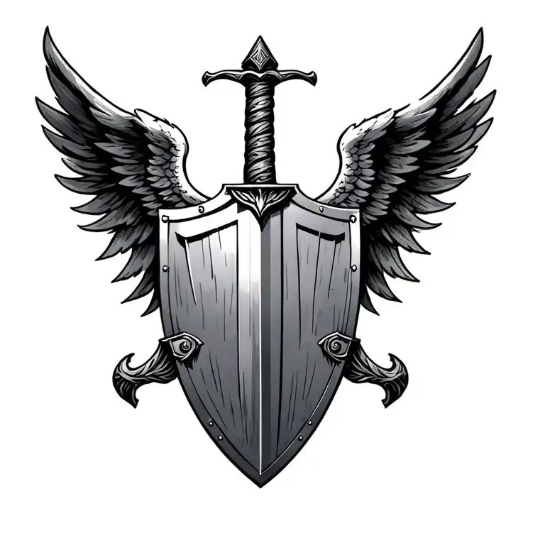 San Miguel Arcangel Sword With Shield