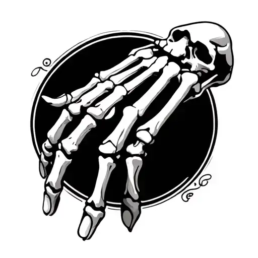 Skeleton Hand Tattoo With A Sneak Arown