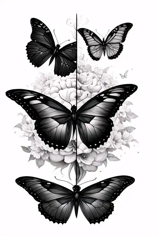 Half Brain Half Butterflies Flying