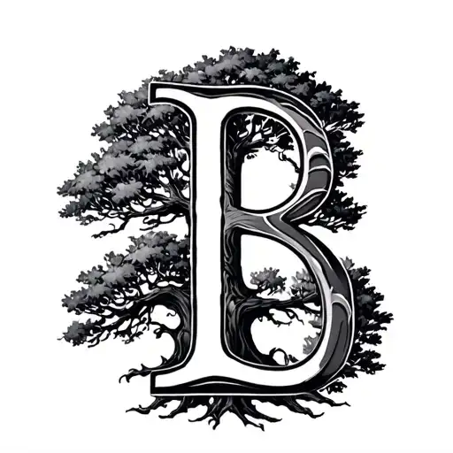 Tree With The Letter B