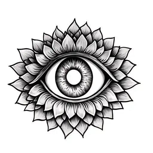 Create Me A Tattoo Design Of Lotus Om Mandala Design And Evel Eye Combined