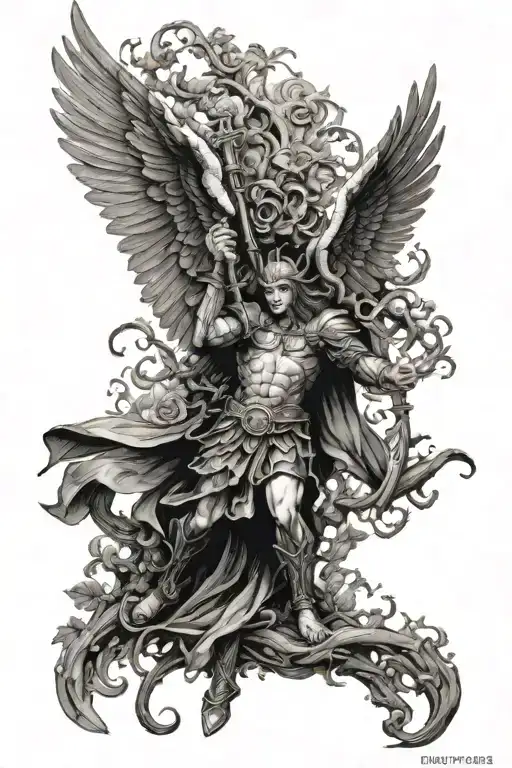 St Michael And Poison Tree Forearm Sleeve