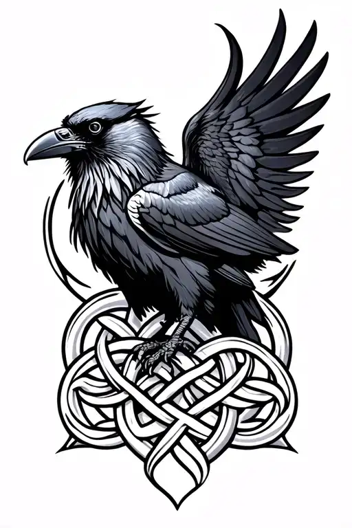 Celtic Knot Raven Surrounded