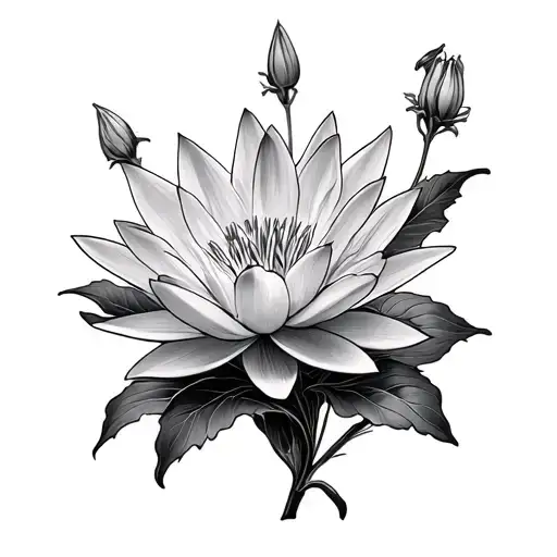 Larkspur And Water Lily