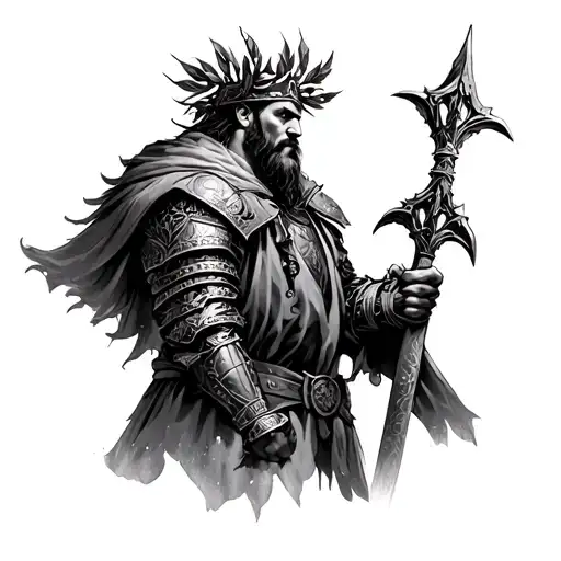 Warrior With A Coat And Laurel Crown