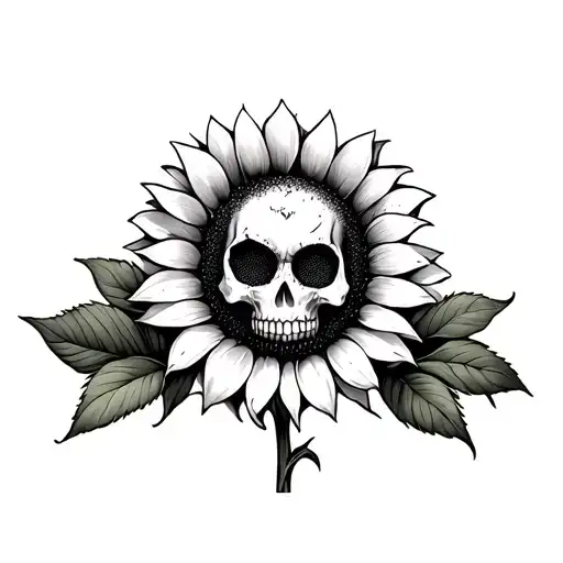 Depressed Sunflower With Skull Face Morphing