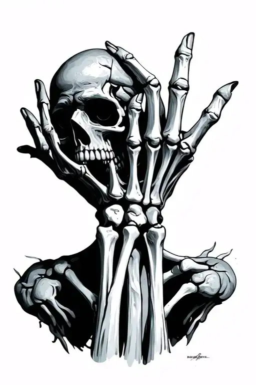 Half Skeleton Half Zombie Hands Coming