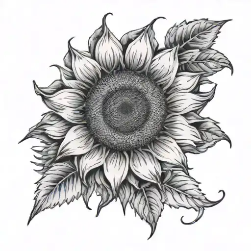 Sunflower Blooming Over Wagon Wheel