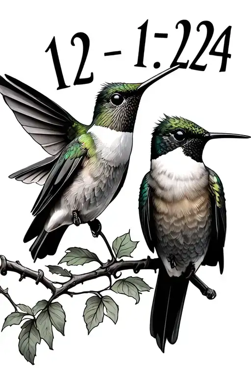 Two Hummingbirds On A Vine Saying 12-11-24