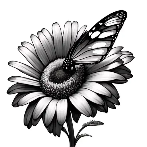 Daisy And Butter Fly