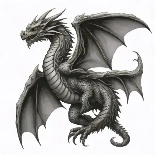 Dragon With Spread Wings