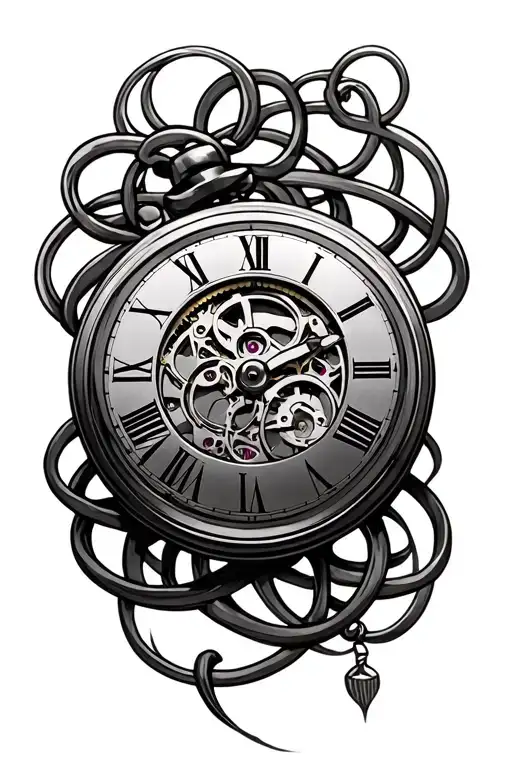 Hannah Pocket Watch Mechanism Intertwined
