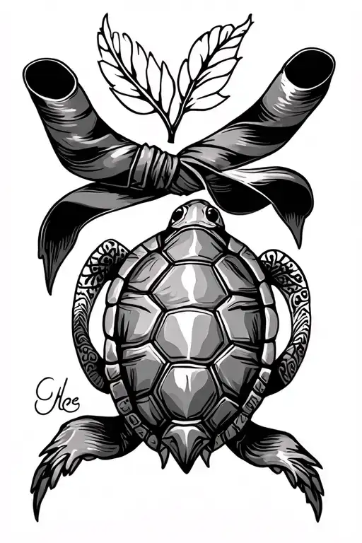 Metis Sash Ribbon With Turtle