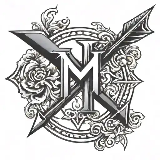 Letters Mh With Arrow