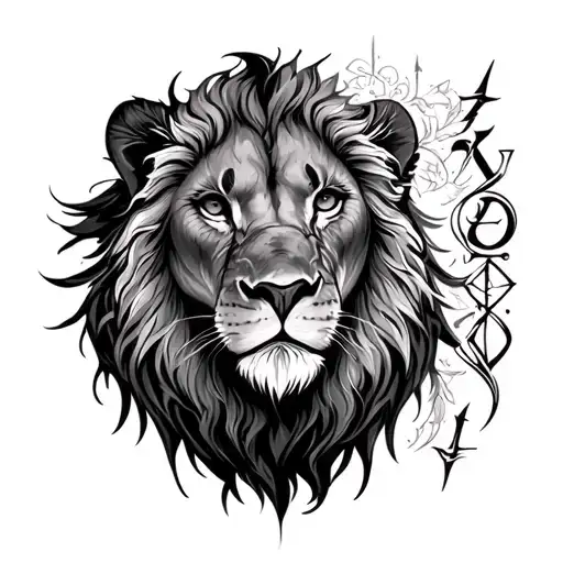 Lioness Tattoo With Cancer Zodiac Sign
