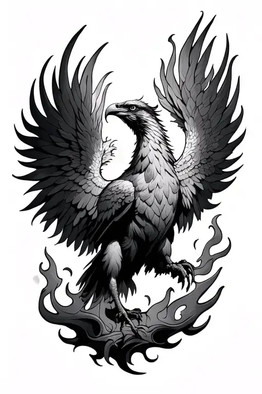 Phoenix Rising From Flames