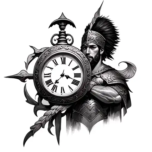 Gladiator And Roman Clock