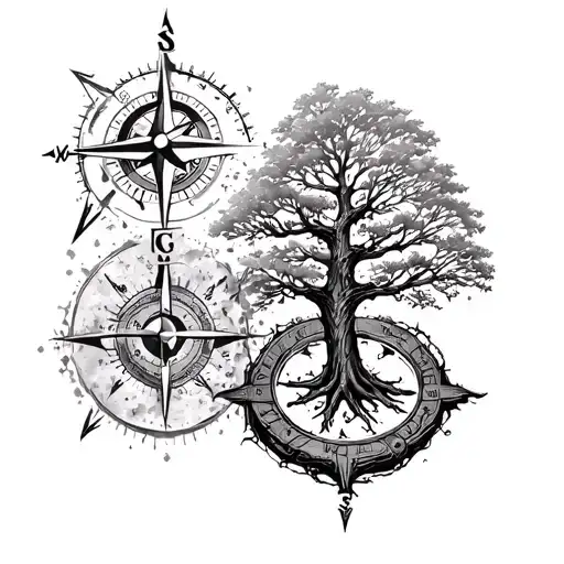 Tree And Compass
