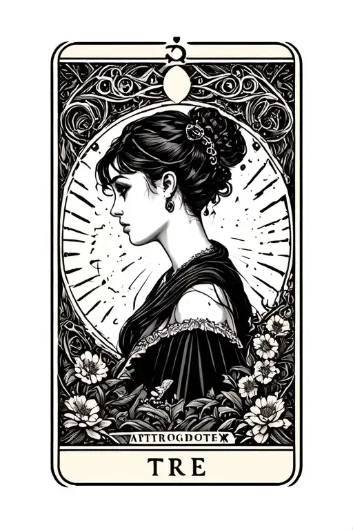Tarot Card Featuring Girl Side Profile