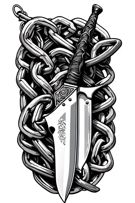 Knife On A Chain Dark Style
