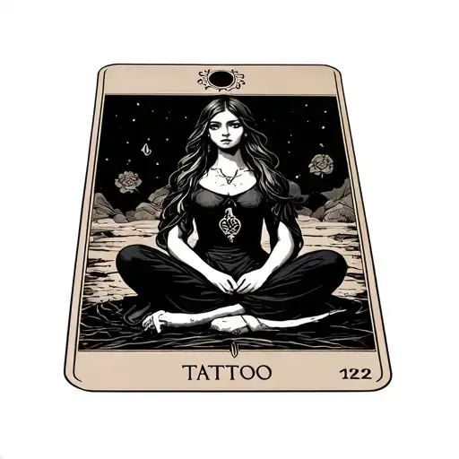 Tarot Card Featuring Girl Sitting