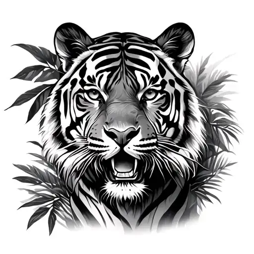 Tiger Emerging In Jungle