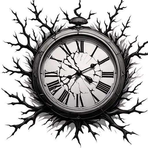 Broken Clock With Branches