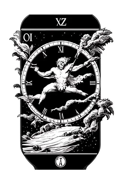 Tarot Card Featuring Time Running
