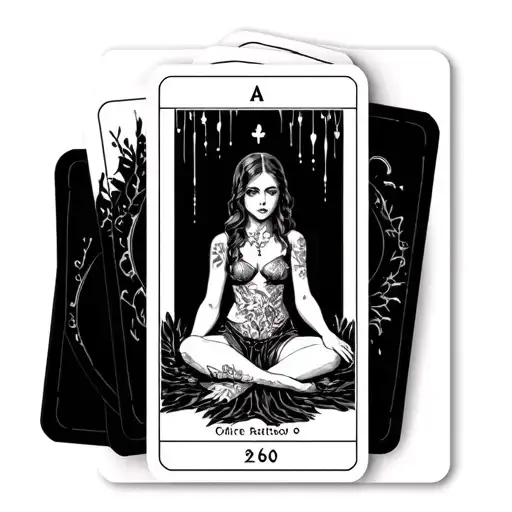 Tarot Card Featuring Girl Sitting