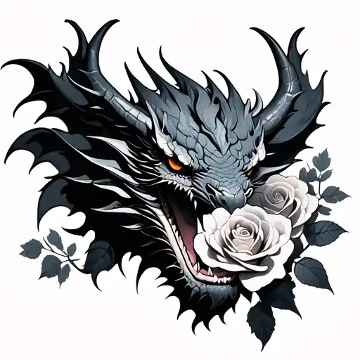 Dragon With Roses