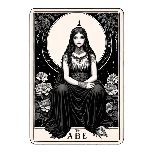 Tarot Card Featuring Girl Sitting