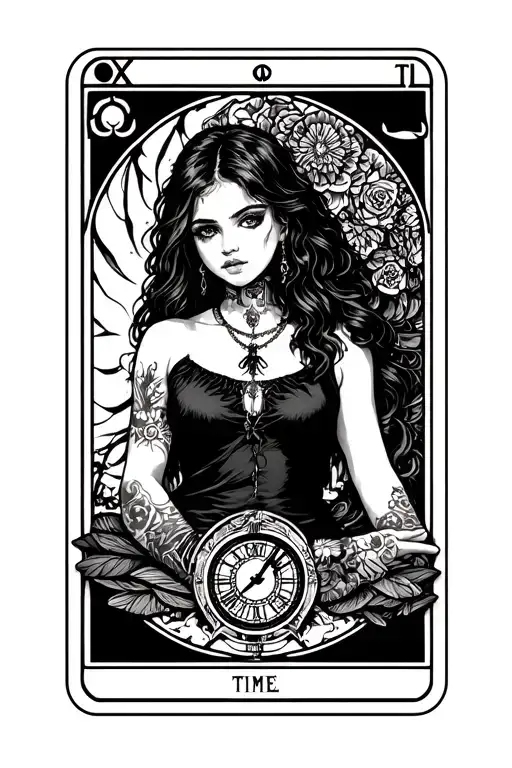 Tarot Card Featuring Girl Time Piece