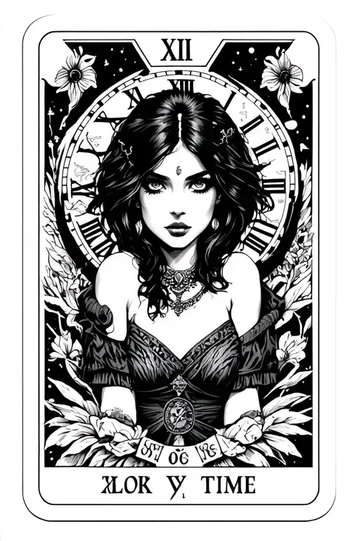 Tarot Card Featuring Girl Time Piece