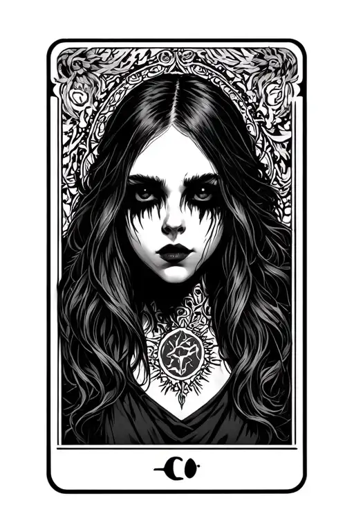 Tarot Card Featuring Girl No Eyes