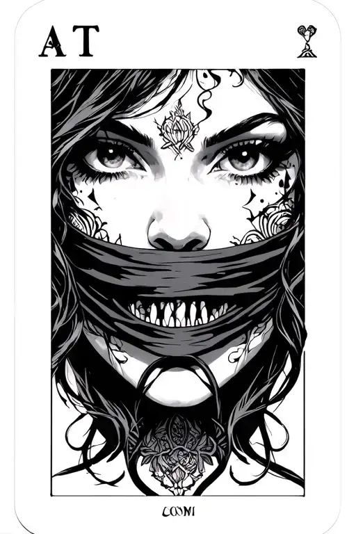 Tarot Card Featuring Girl Face Covered